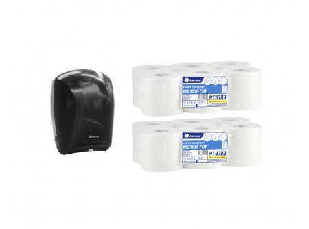 BJC702/PTB703 - Akciós csomag:  egylapos toalettpapír adagoló + 2 csomag toalettpapír - 