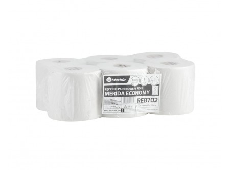 REB702 - Belsőmag adagolású rolnis kéztörlő, fehér, újrahasznosított, 1réteg, 210m, 6 tekercs/csomag - - fehér, 1 rétegű, recycled,
- FSC Ökológiai tanúsítvány
 

